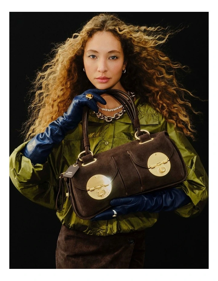 Turnlock East West Bag in Chocolate image 2
