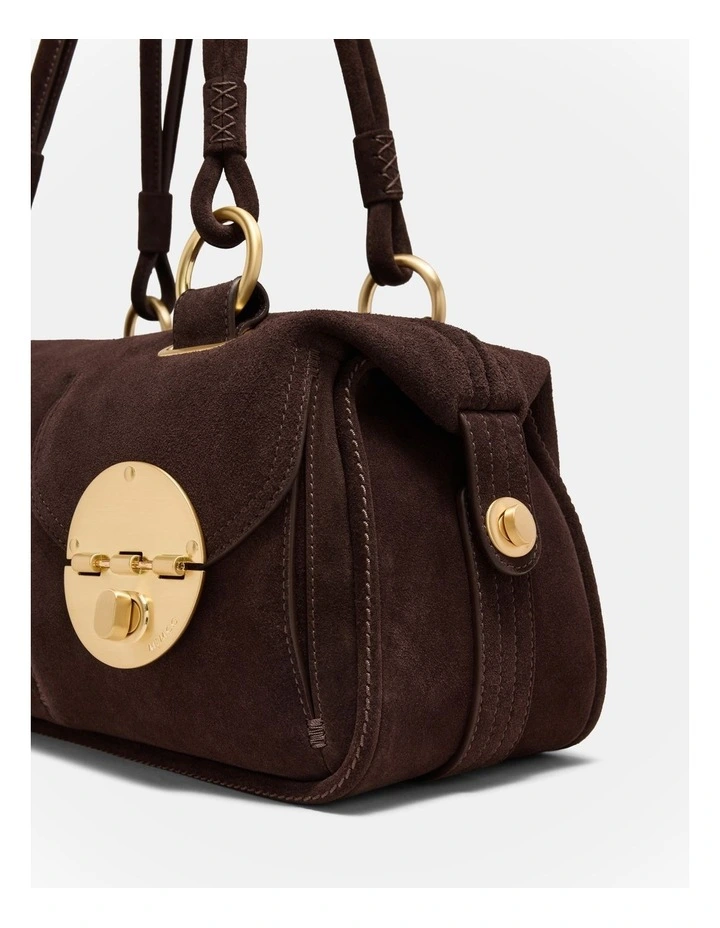 Turnlock East West Bag in Chocolate image 6