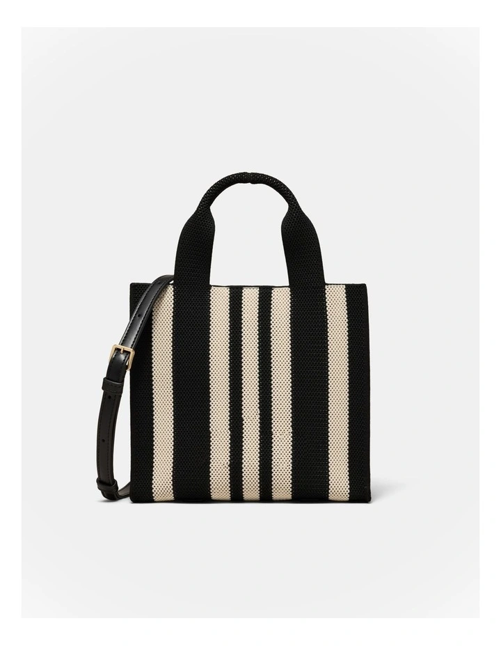 Blondie Small Tote Bag in Black Stripe image 5