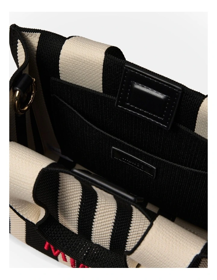 Blondie Small Tote Bag in Black Stripe image 7