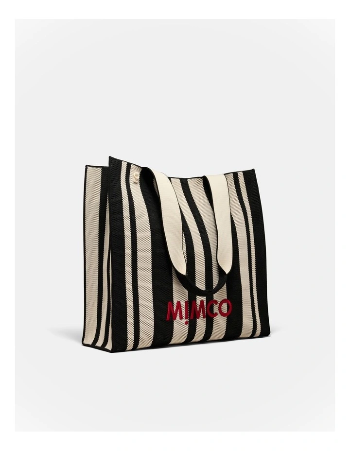Blondie Large Boxy Tote Bag in Black Stripe image 3