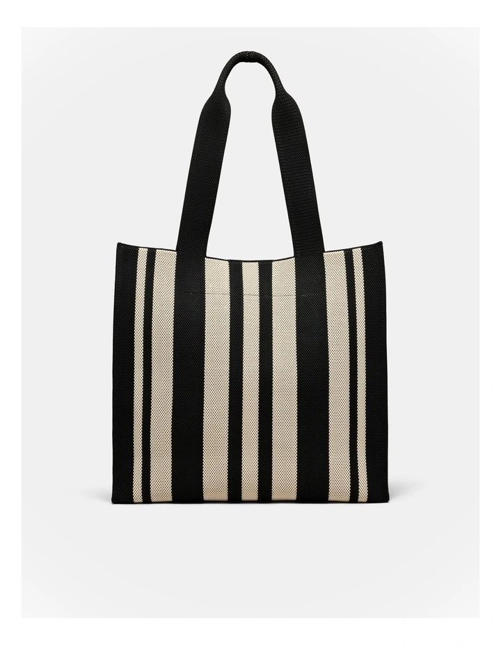 Blondie Large Boxy Tote Bag in Black Stripe image 4