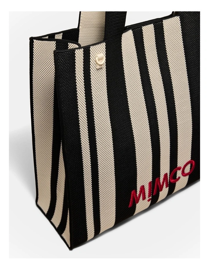 Blondie Large Boxy Tote Bag in Black Stripe image 5
