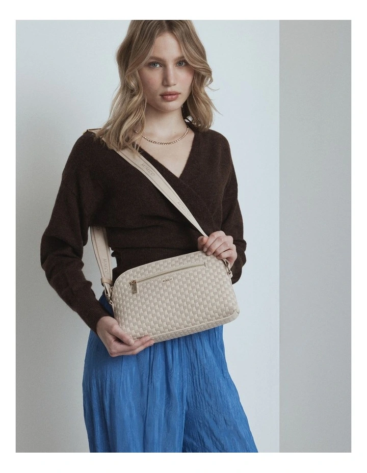 Squad Woven Crossbody Bag in Natural image 2