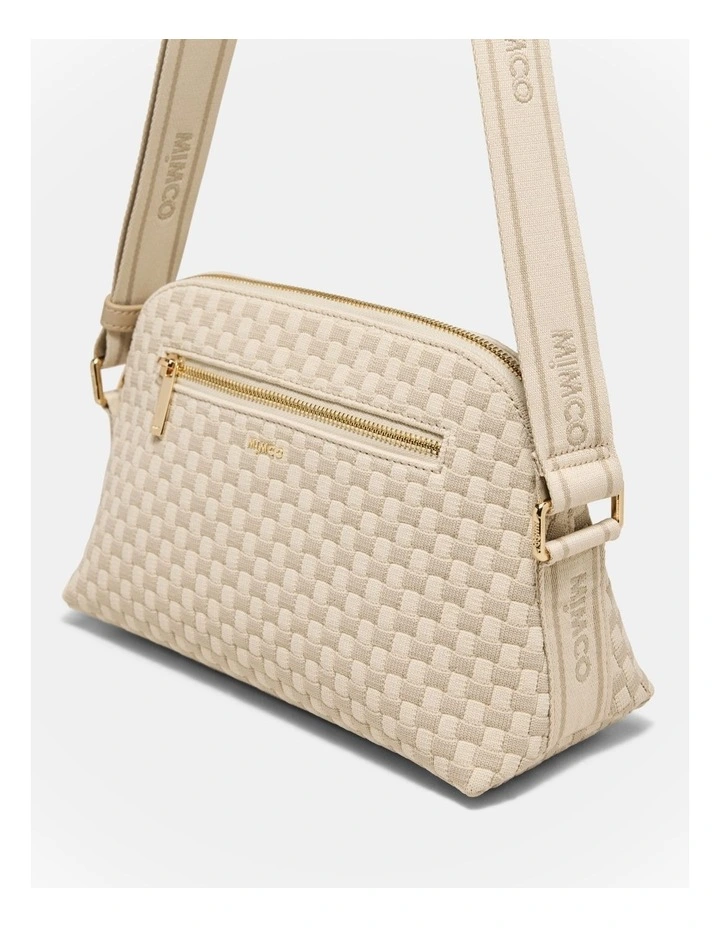 Squad Woven Crossbody Bag in Natural image 5