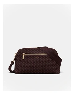 Squad Woven Crossbody Bag in Chocolate