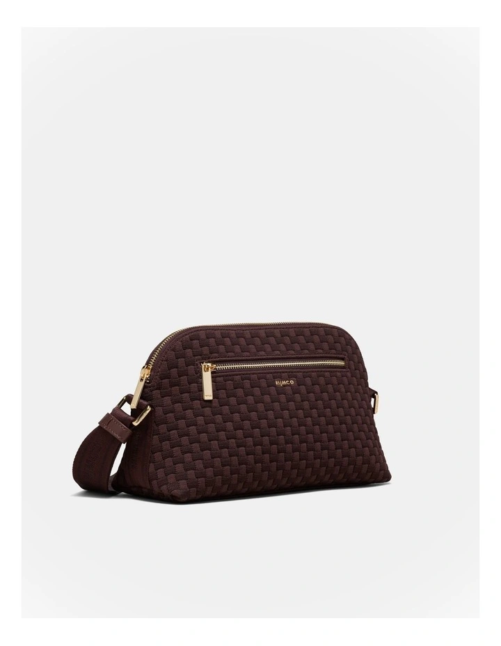 Squad Woven Crossbody Bag in Chocolate image 3