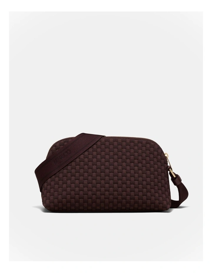 Squad Woven Crossbody Bag in Chocolate image 4
