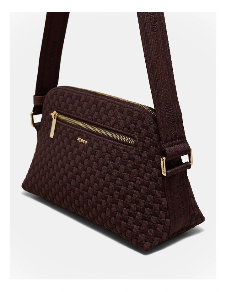 Squad Woven Crossbody Bag in Chocolate image 5