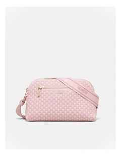 Squad Woven Crossbody Bag in Pink Salt