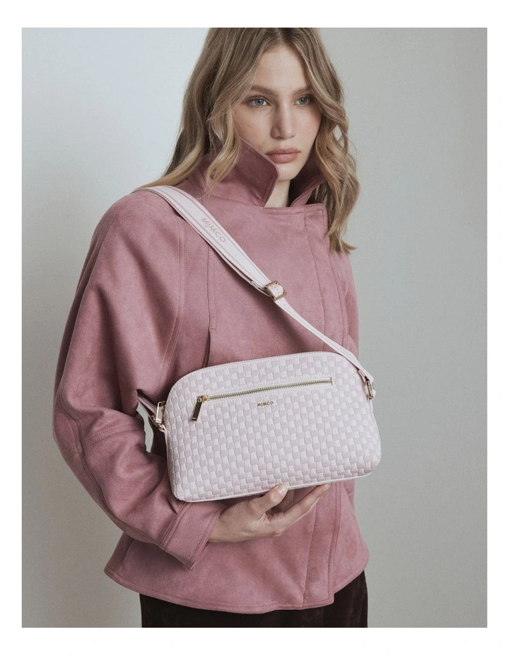 Squad Woven Crossbody Bag in Pink Salt image 2