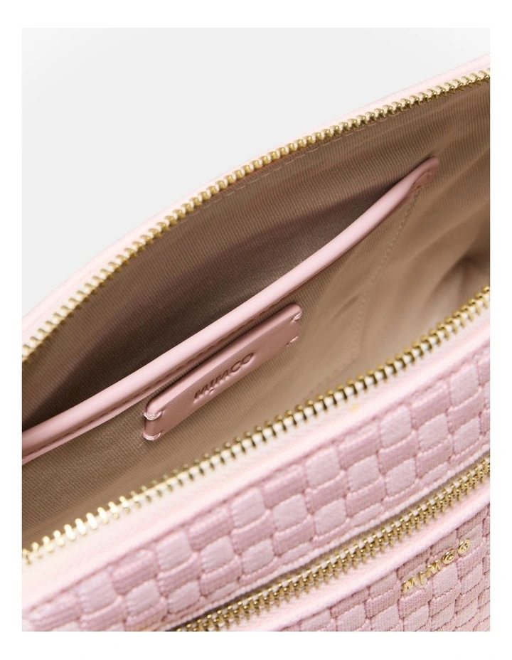 Squad Woven Crossbody Bag in Pink Salt image 6