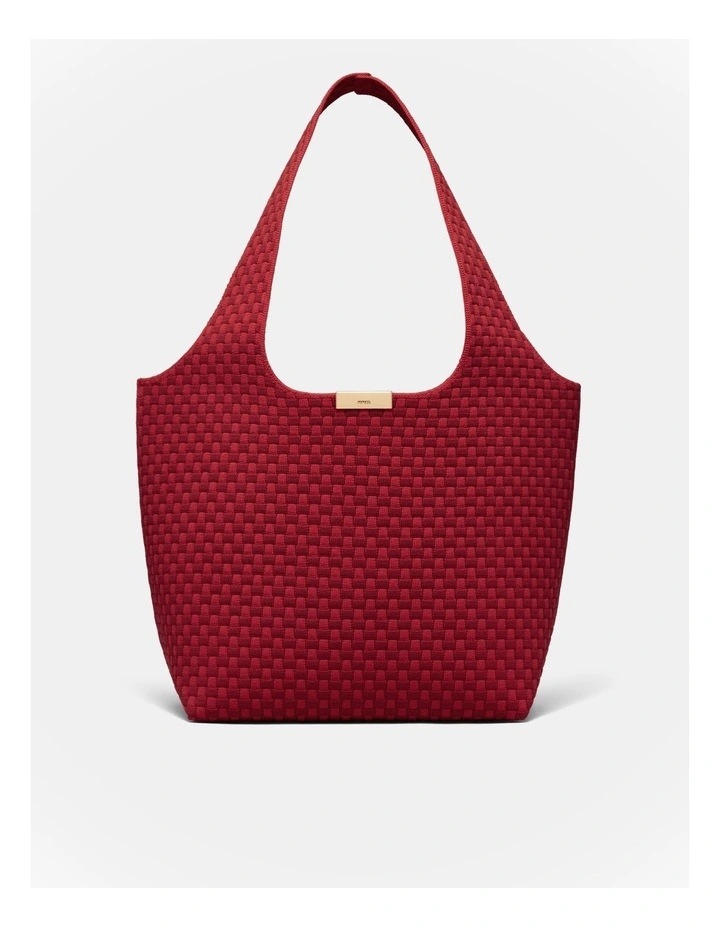 Amelie Basket Tote Bag in Red image 1