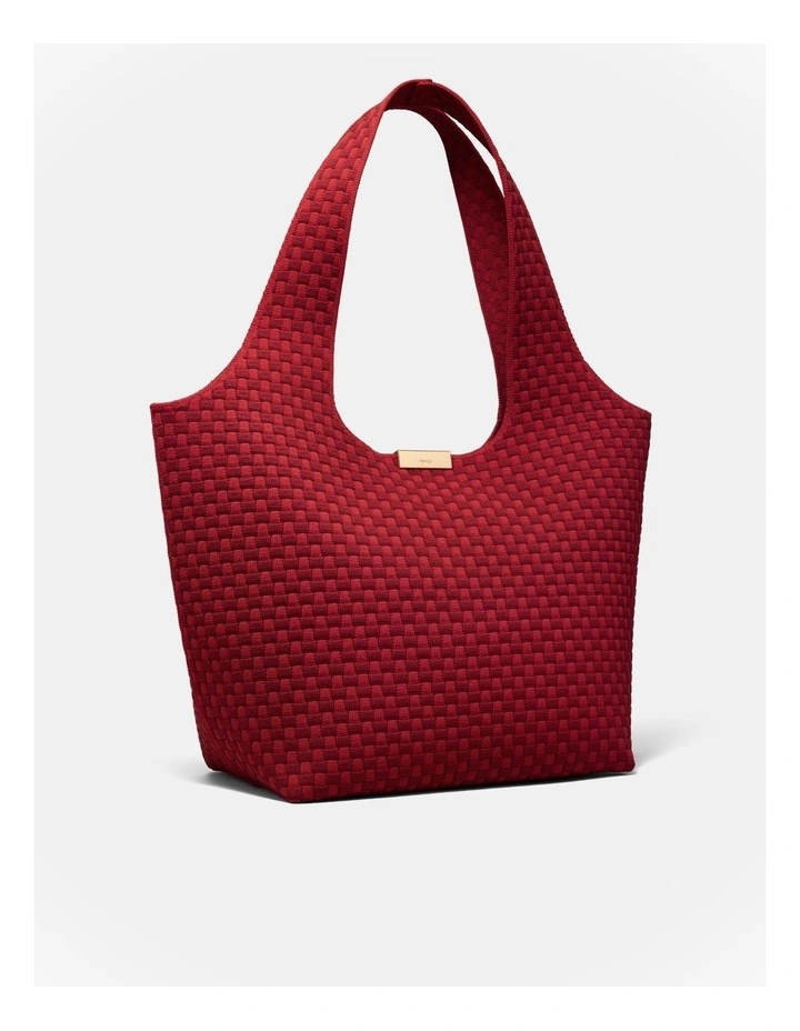 Amelie Basket Tote Bag in Red image 3