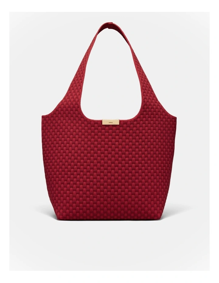 Amelie Basket Tote Bag in Red image 4