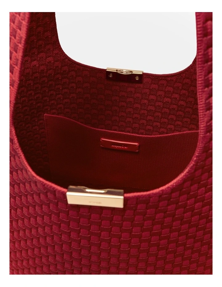 Amelie Basket Tote Bag in Red image 6