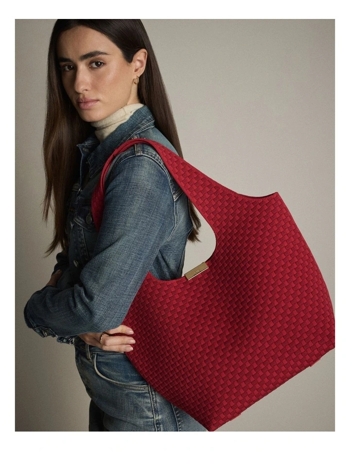 Amelie Basket Tote Bag in Red image 7
