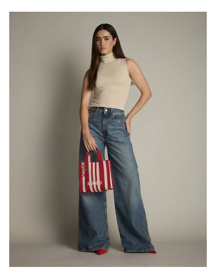 Blondie Small Tote Bag in Red Stripe image 2