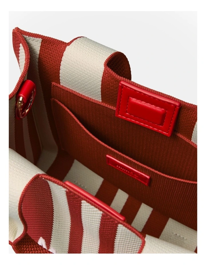 Blondie Small Tote Bag in Red Stripe image 7