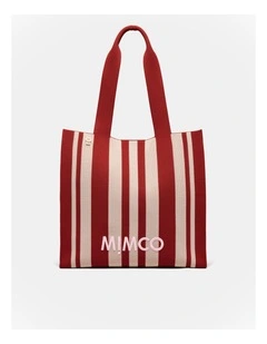 Blondie Large Boxy Tote Bag in Red Stripe