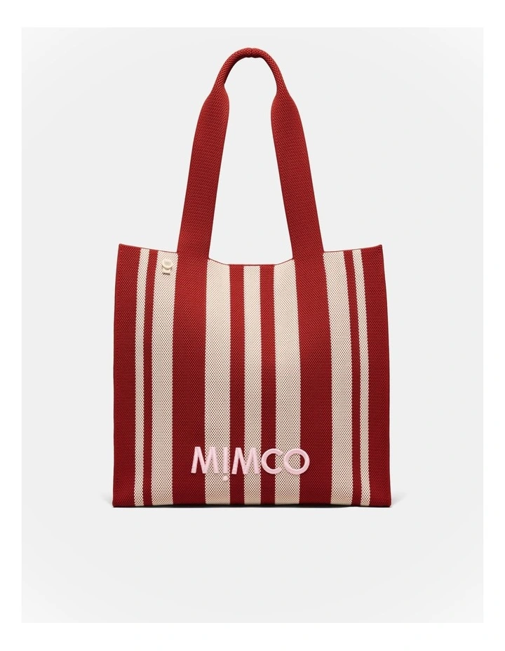 Blondie Large Boxy Tote Bag in Red Stripe image 1