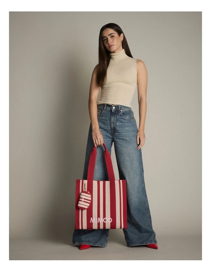 Blondie Large Boxy Tote Bag in Red Stripe image 2