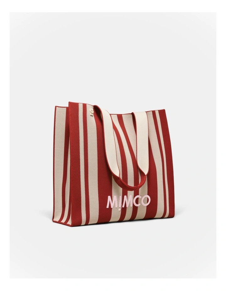 Blondie Large Boxy Tote Bag in Red Stripe image 3