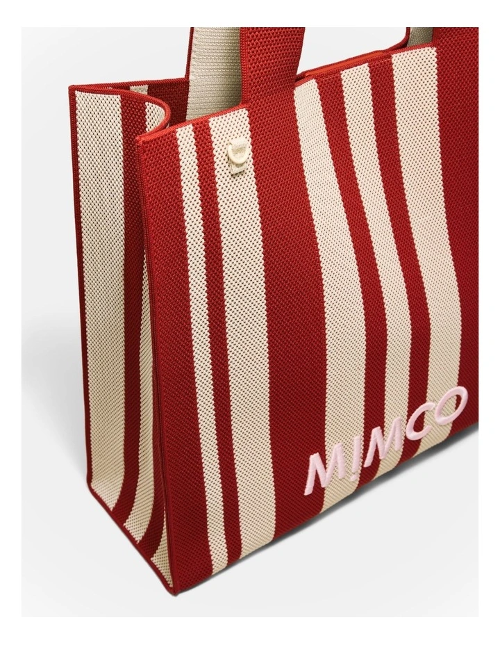 Blondie Large Boxy Tote Bag in Red Stripe image 5