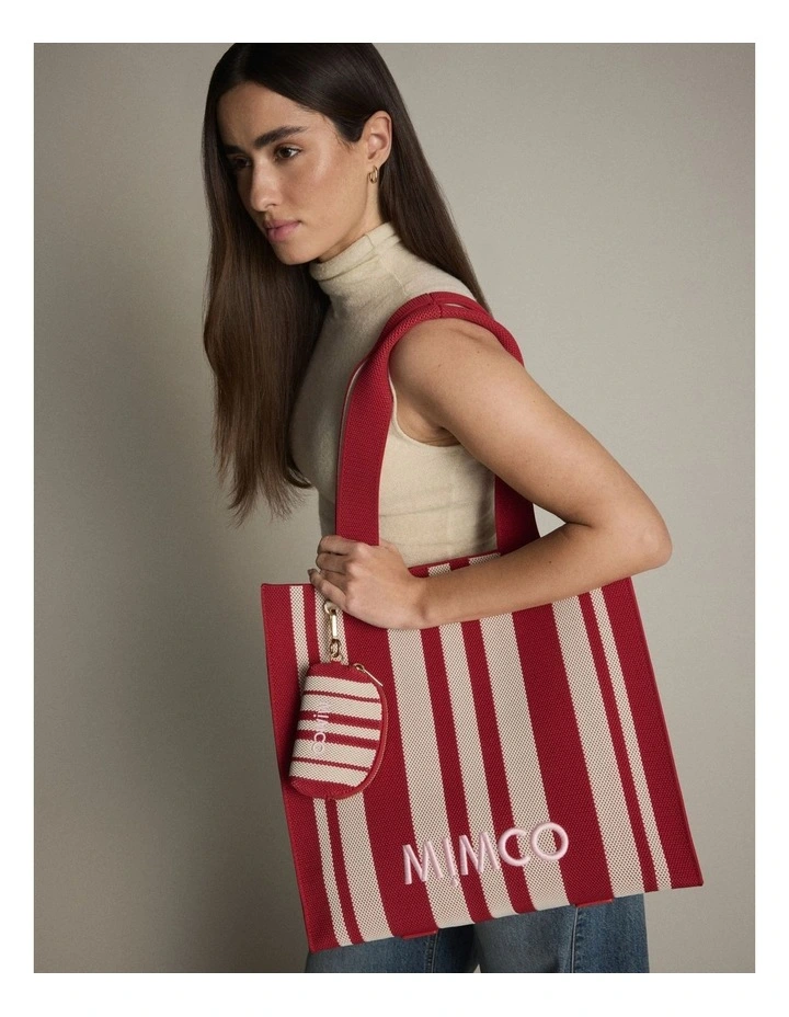 Blondie Large Boxy Tote Bag in Red Stripe image 7