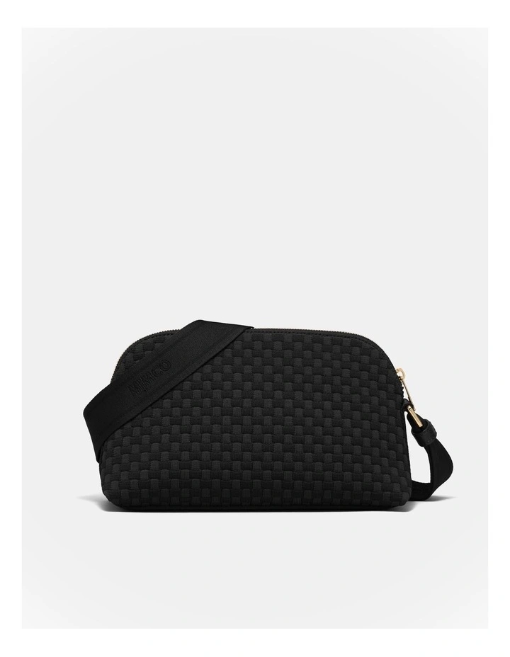 Squad Woven Crossbody Bag in Black image 3