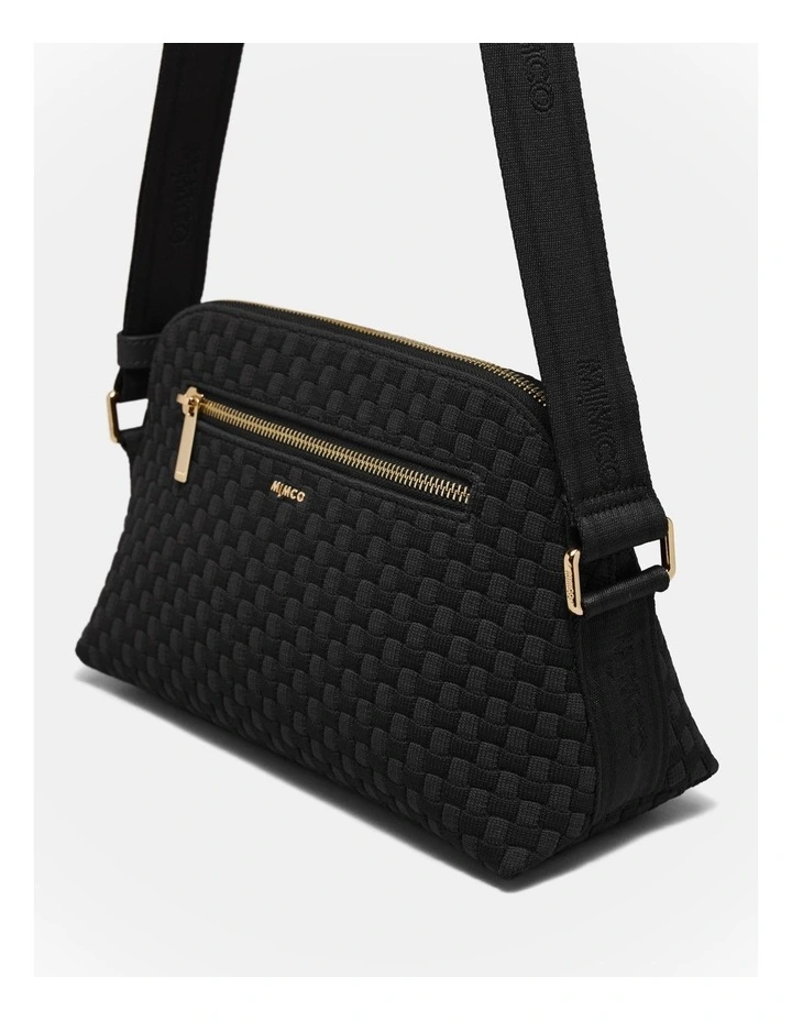 Squad Woven Crossbody Bag in Black image 4