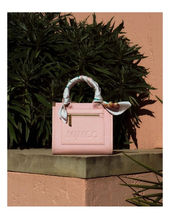 Patch Mini Tote Bag Bags Non Leather in Light Pink image 2