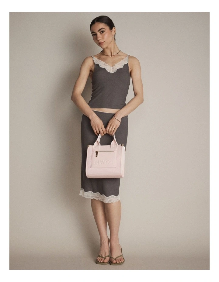 Patch Mini Tote Bag Bags Non Leather in Light Pink image 3