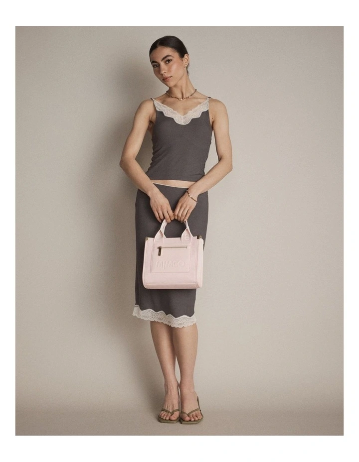 Patch Mini Tote Bag Bags Non Leather in Light Pink image 4