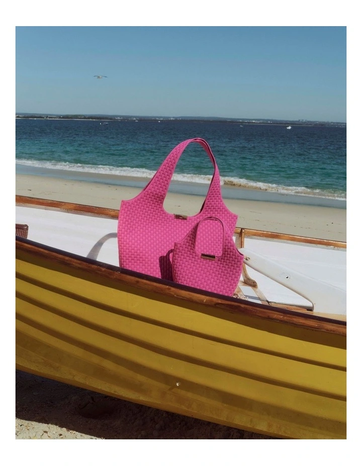Amelie Basket Tote Bag Bags Non Leather in Fuchsia image 2