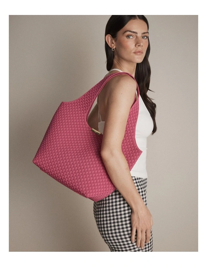 Amelie Basket Tote Bag Bags Non Leather in Fuchsia image 5