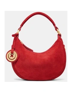 Luna Mini Crescent Bag Bags Leather  in Red
