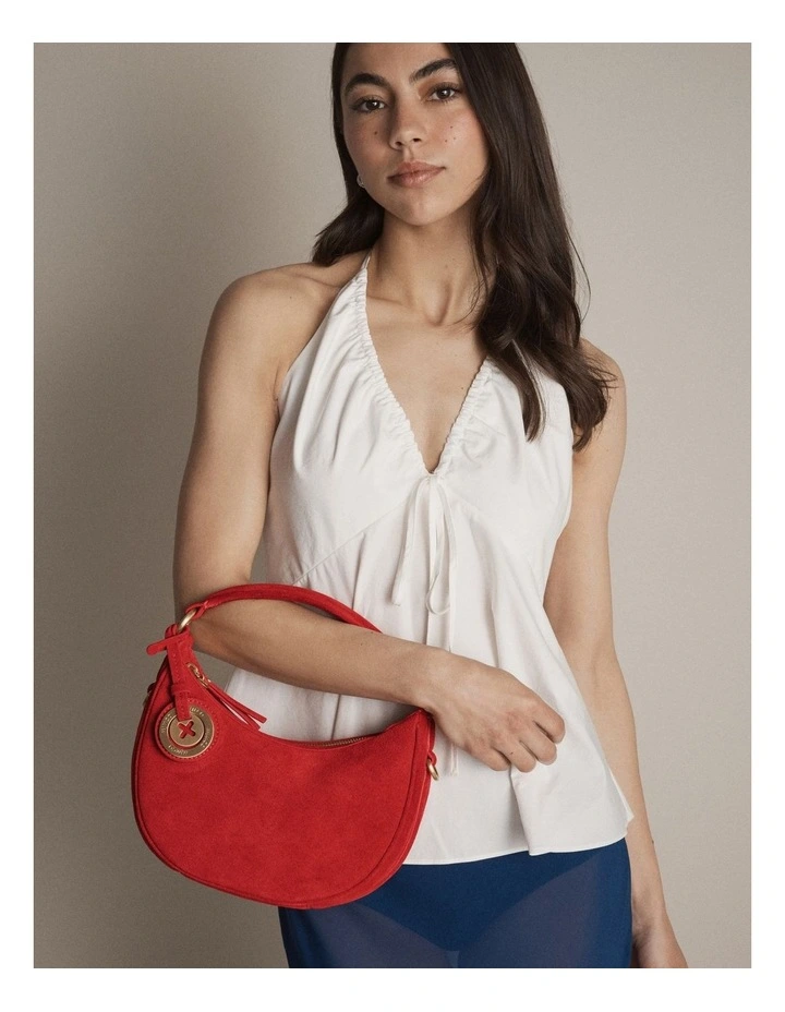 Luna Mini Crescent Bag Bags Leather in Red image 3