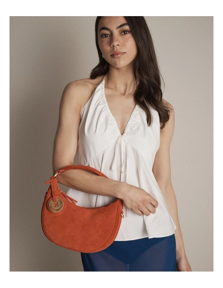 Luna Mini Crescent Bag Bags Leather in Red image 4