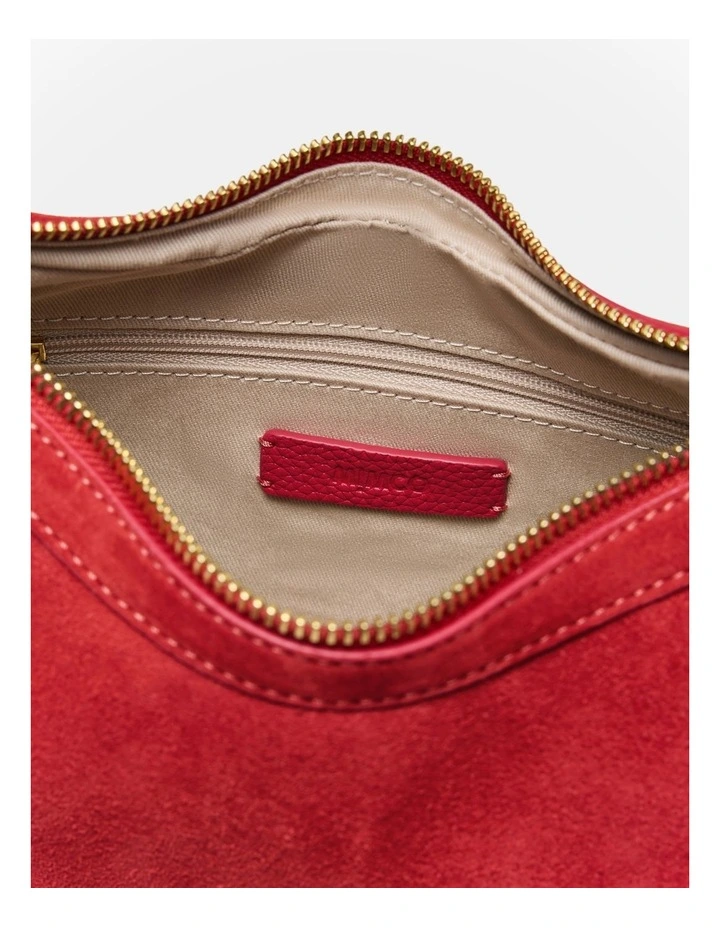 Luna Mini Crescent Bag Bags Leather in Red image 6