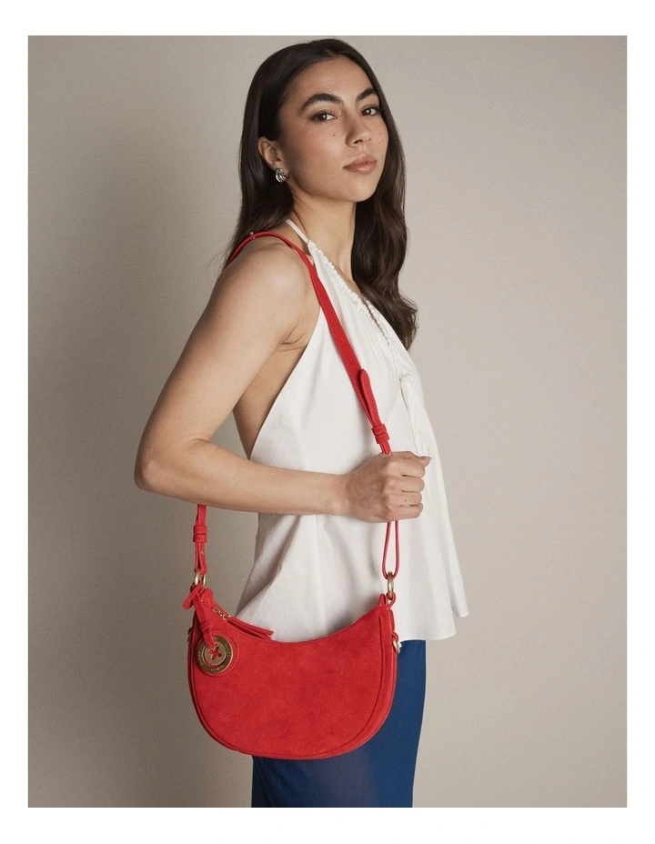 Luna Mini Crescent Bag Bags Leather in Red image 7
