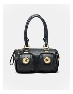 Mini Button Bag Bags Leather in Black