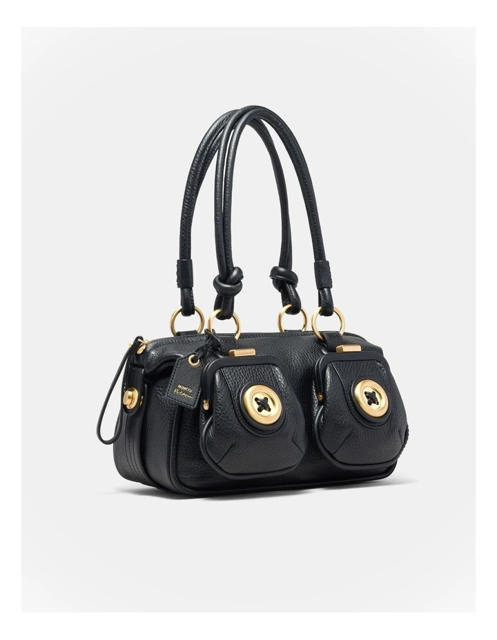 Mini Button Bag Bags Leather  in Black image 3
