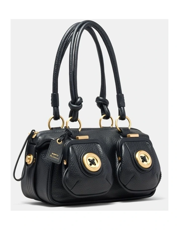 Mini Button Bag Bags Leather in Black image 3
