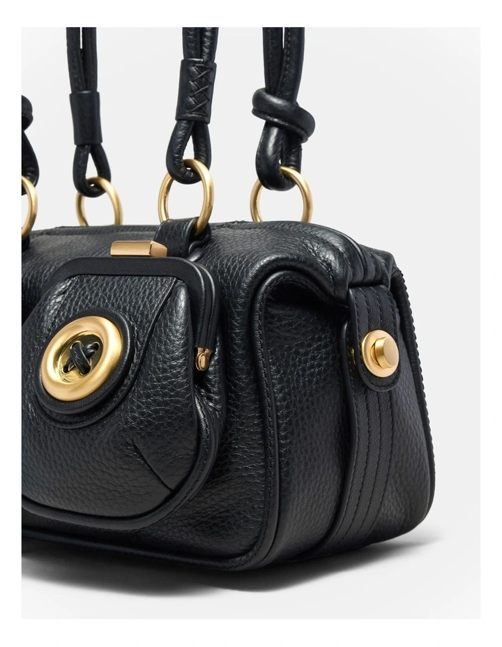 Mini Button Bag Bags Leather  in Black image 5