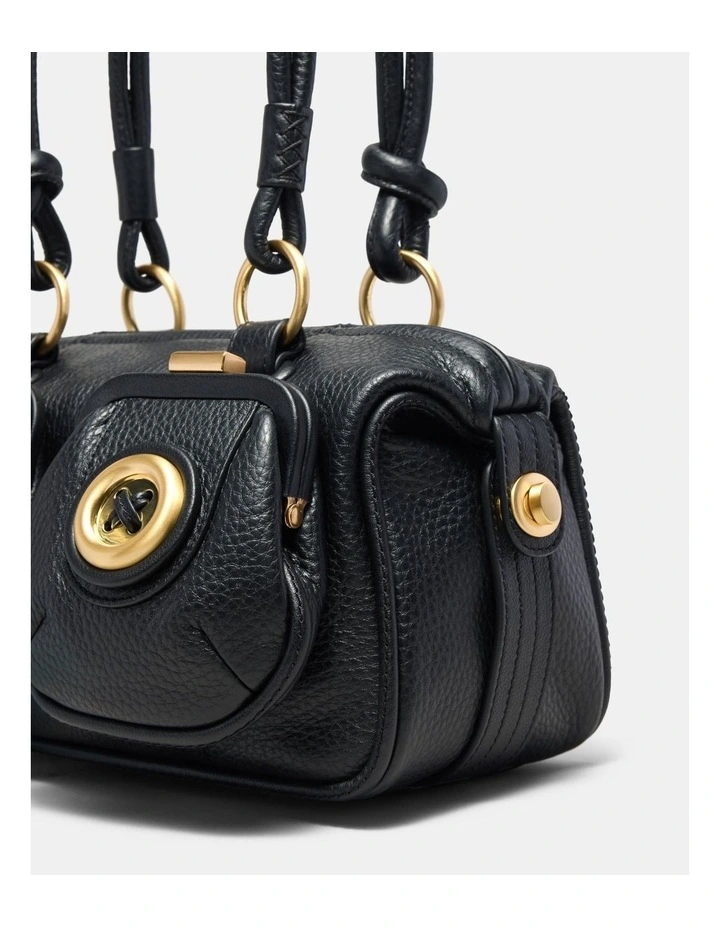 Mini Button Bag Bags Leather in Black image 5