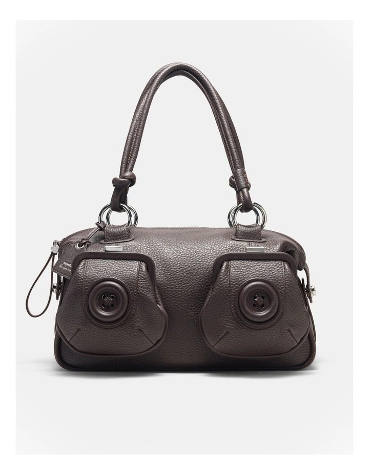 Button Bag Bags Leather in Chocolate image 1