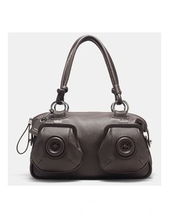 Button Bag Bags Leather  in Chocolate