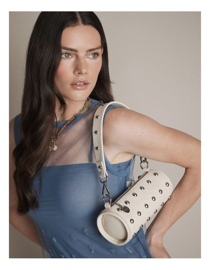 Barrel Mini Shoulder Bag Bags Leather in Off White image 7