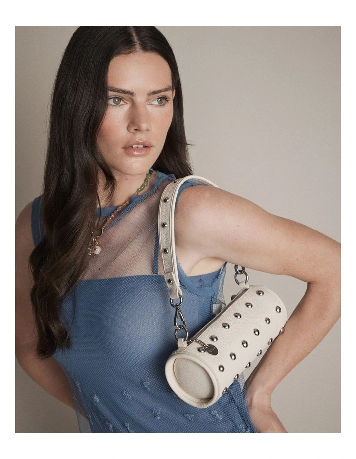 Barrel Mini Shoulder Bag Bags Leather in Off White image 7